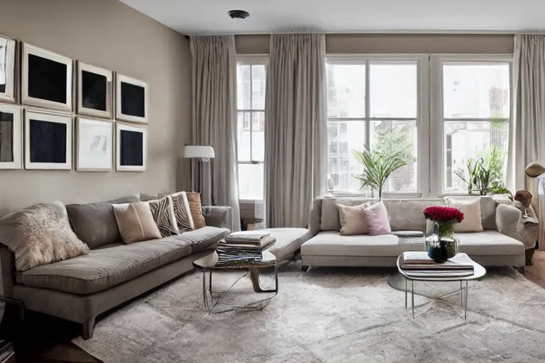 Image similar to apartment designed by nate berkus, muted neutral colors