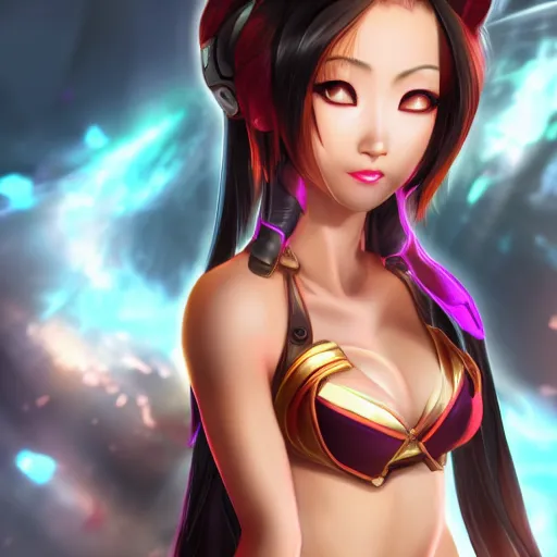 Prompt: asian girl from league of legends, 4k, sharp, detailed