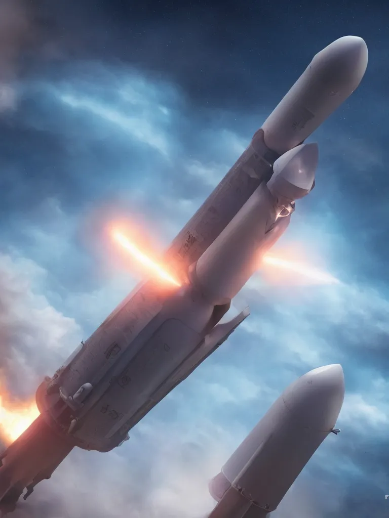 Image similar to vfx film closeup, spacex rocket launch, flat color profile low - key lighting award winning photography arri alexa cinematography, hyper real photorealistic cinematic, atmospheric cool colorgrade