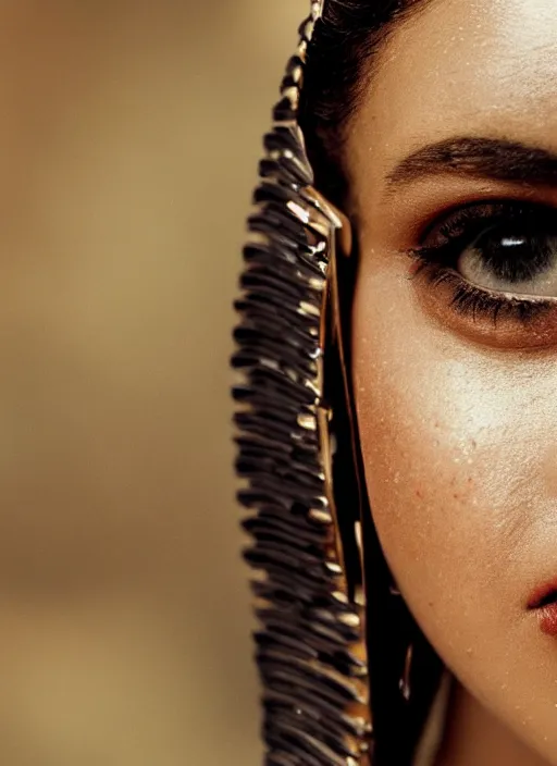 Prompt: closeup portrait of cleopatra, depth of field, zeiss lens, detailed, symmetrical, centered, fashion photoshoot, by Annie Leibovitz and Steve McCurry, David Lazar, Jimmy Nelsson, Breathtaking, 8k resolution, extremely detailed, beautiful, establishing shot, artistic, hyperrealistic, beautiful face, octane render