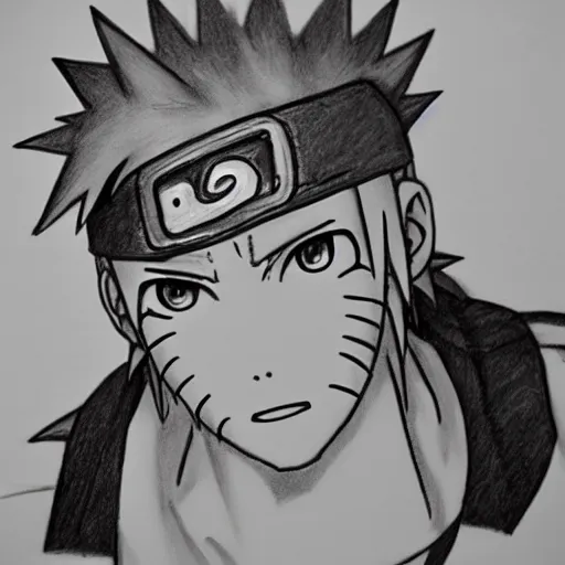 Naruto uzumaki, pencil sketch