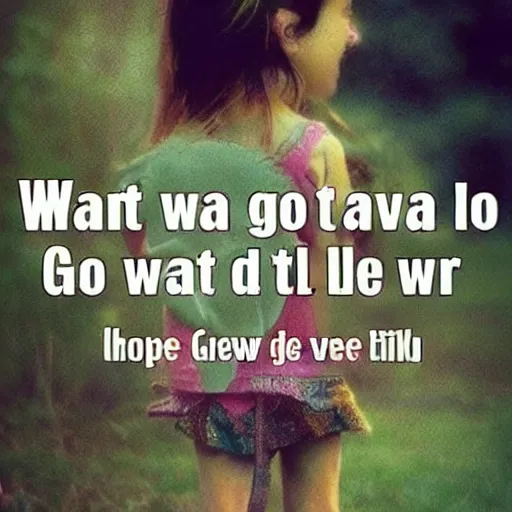 Image similar to i want to be loved but i only get used if you want you can take me, little girl, hope you'll plant me so that i'll grow well