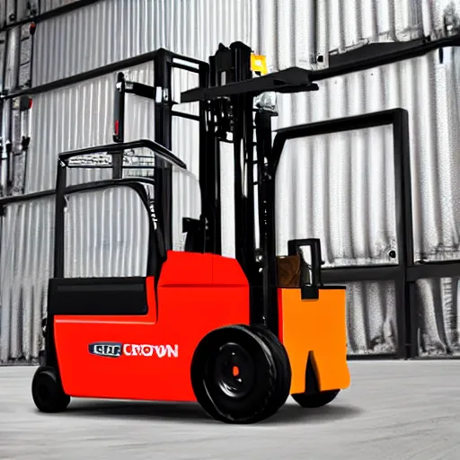 Prompt: crown lift truck mecha robot