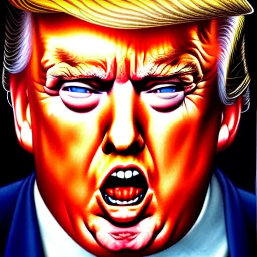 Image similar to portrait of donald trump in the style jason edmiston