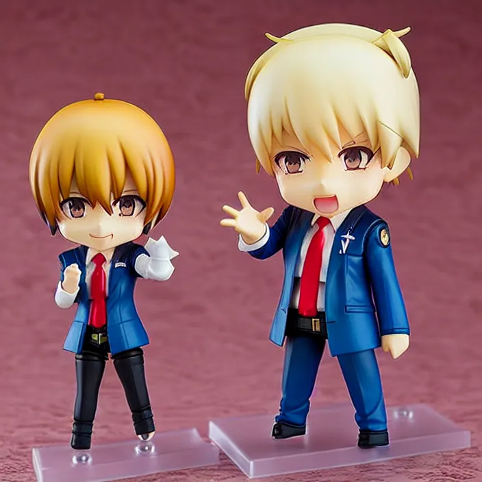 Image similar to An anime Nendoroid figurine of Donald Trump, fantasy, figurine , product photo