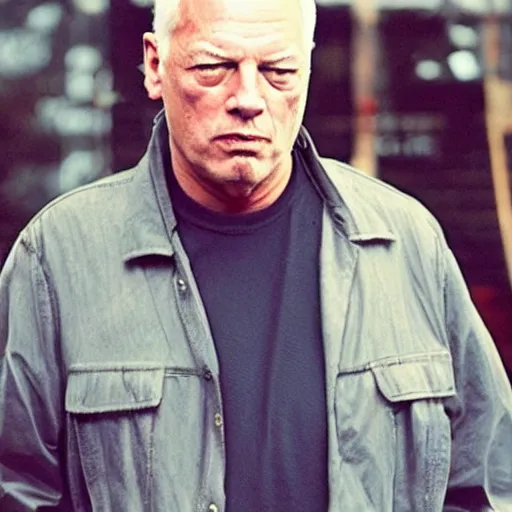 Prompt: Photo of David Gilmour as a character in Don\'t Hugh Me I\'m Scared