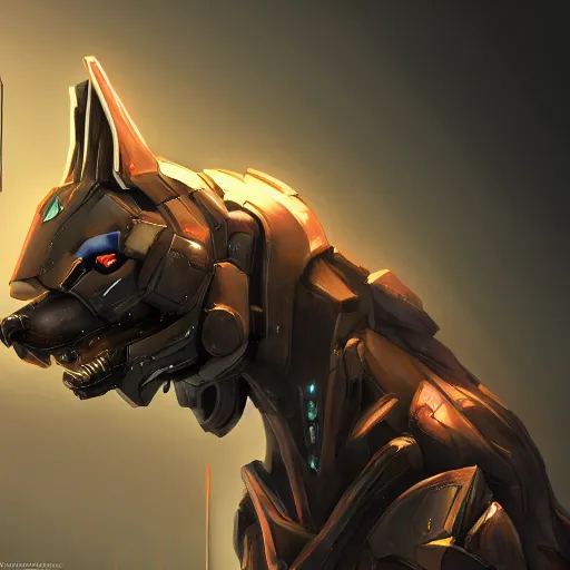 Prompt: cinematic shot, vorestation borg hound, medical mecha hound, taller than man, sharp armor, mecha maw, mawshot, visor eyes, detailed, furry art, digital art, warframe hound, furaffinity, deviantart, sofurry