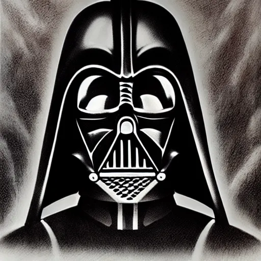 Image similar to darth vader by giger