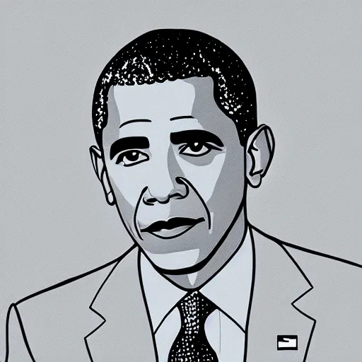 Prompt: Minimalist line art of Barack Obama
