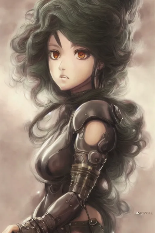 Image similar to anime medusa portrait, art by krenzcushart, by yoshitaka amano, kentaro miura, artgerm, wlop, artsyle of nier automata concept art