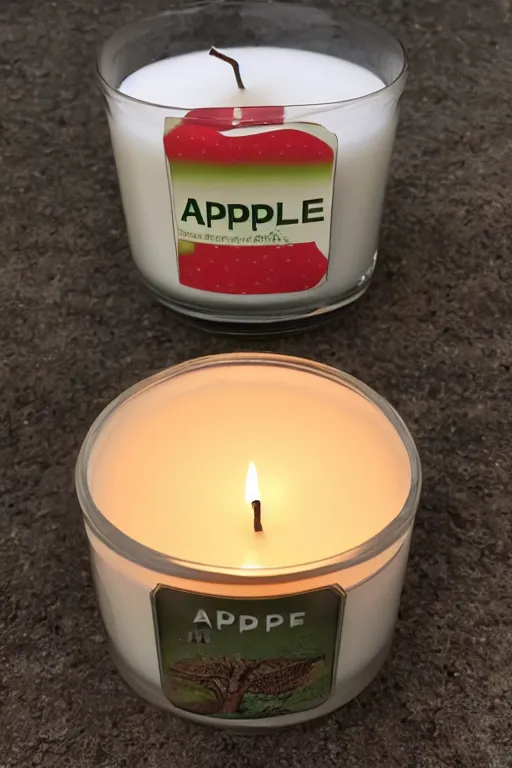 Prompt: apple candle