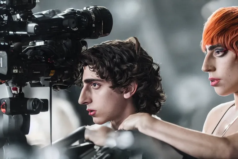 Prompt: lady gaga and timothee chalamet, red weapon 8 k s 3 5, cooke anamorphic / i lenses, highly detailed, cinematic lighting