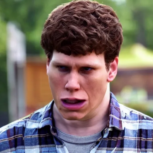 Image similar to Live Action Still of Jerma in Superbad, real life, hyperrealistic, ultra realistic, realistic, highly detailed, epic, HD quality, 8k resolution, body and headshot, film still