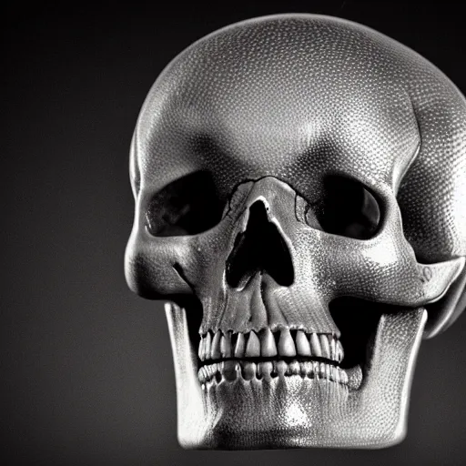 Image similar to A photo of a skull of an Alien, strange object, Alien skull, alien, professional photograph, studio lighting, highly detailed