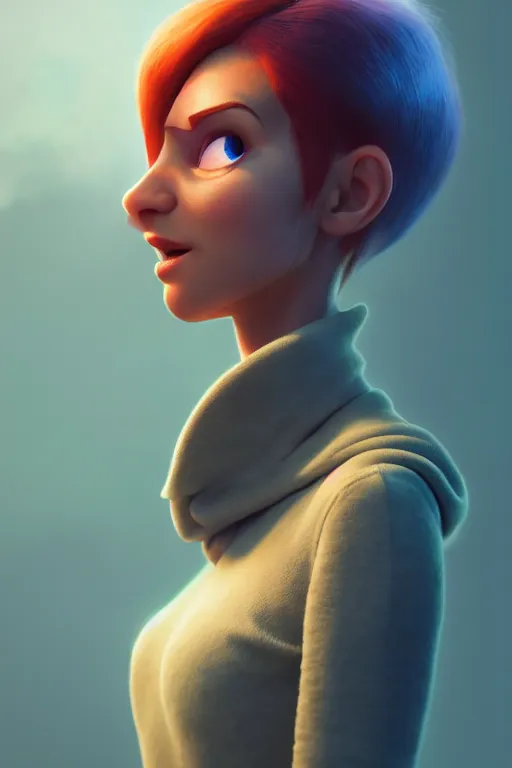 Image similar to olga buzova, ideal pixar character, volumetric lighting, epic composition, hyper detailed, ultra realistic, sharp focus, octane render, volumetric, ray tracing, artstation trending, inspired by tasteless tv shows, sense of awe, 4 k