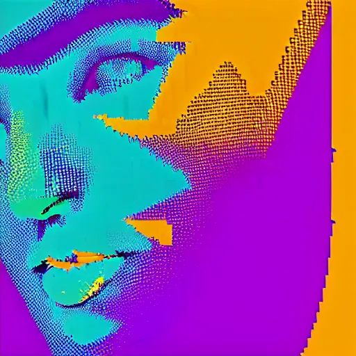 Image similar to Karen O of the Yeah Yeah Yeahs. Glitch effect. Pixel glitch. Chromatic Aberration. data moshing glitch art. 4k.
