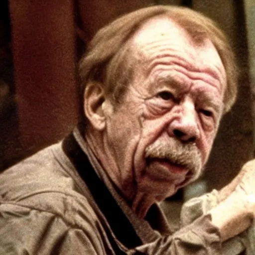 Image similar to vaclav havel on a still of jan svankmajer movie