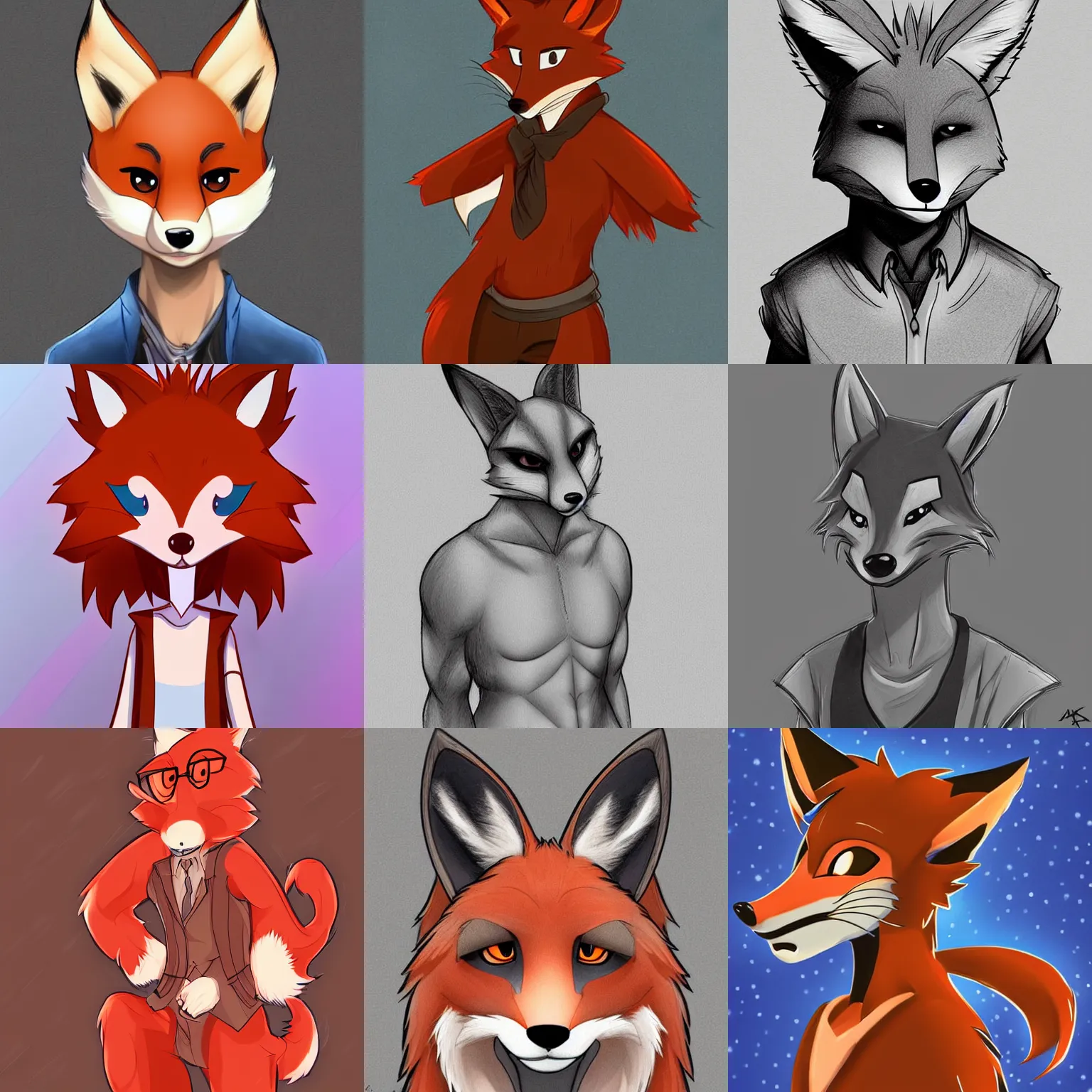 Prompt: extremely beautiful digital art of a cute cartoon male anthro anthro anthro anthro anthro anthro fox character with styled hair, highly detailed, trending on FurAffinity