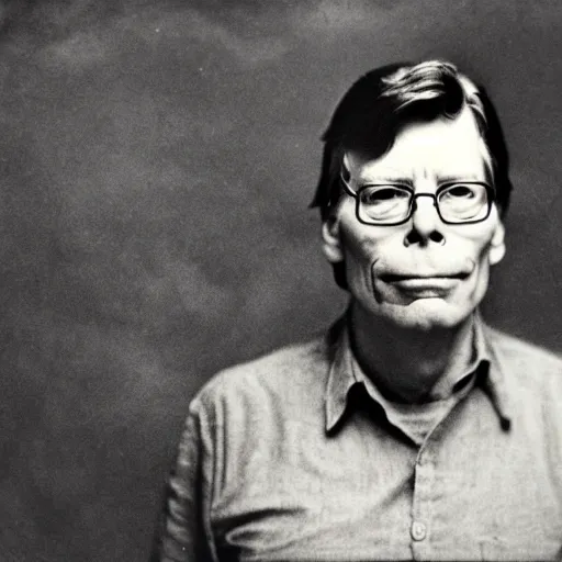 Prompt: stephen king, tintype