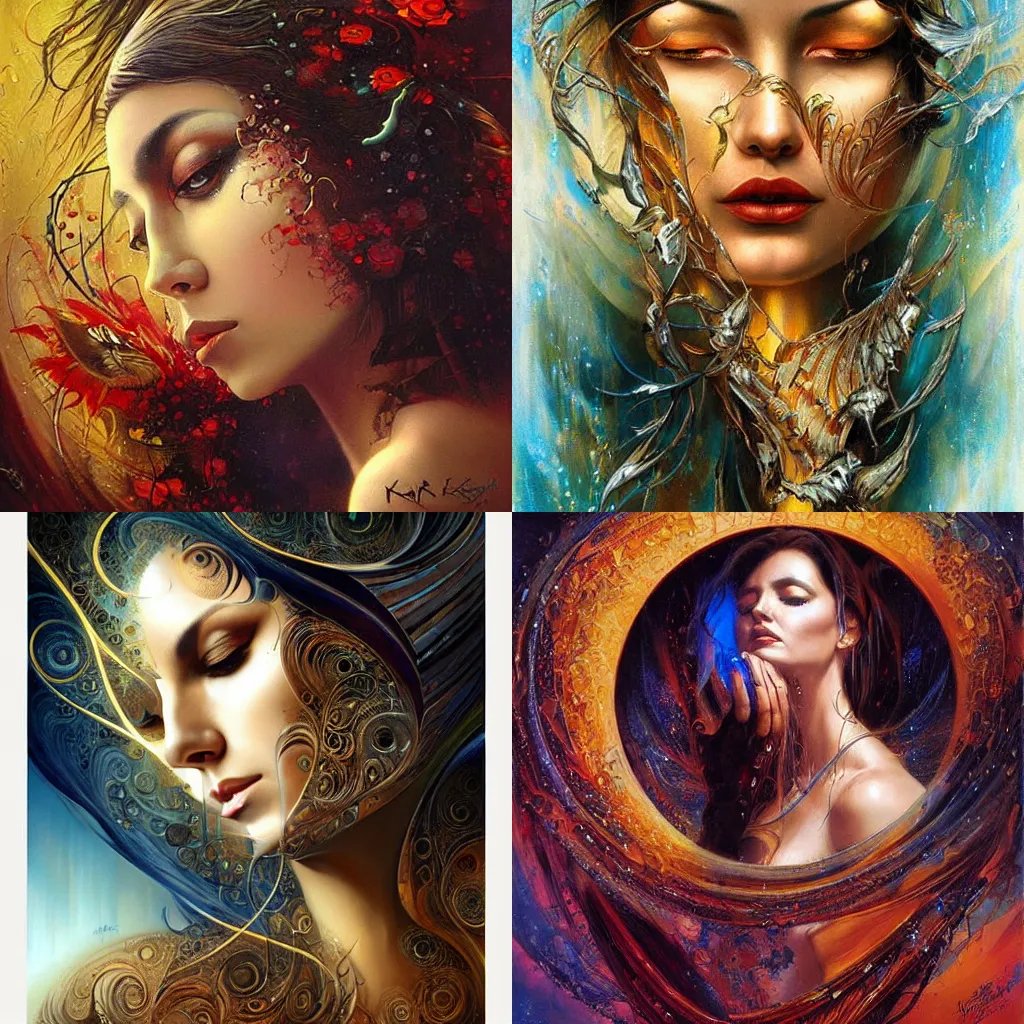 Prompt: time, digital artwork, by karol bak and rhads