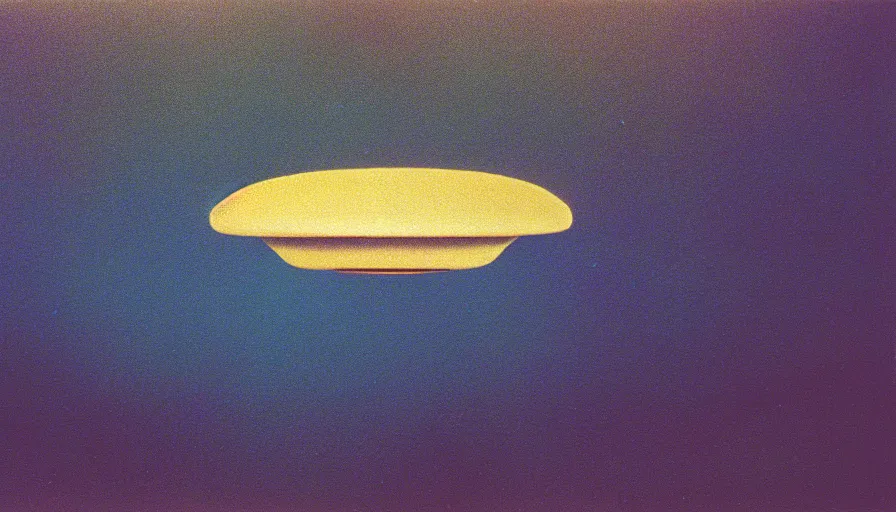 Prompt: 7 0 s film still of a ufo hovering above ocean, highly intricate, highly realistic, kodachrome, cinecolor, cinestill, photorealism, cinematic, film grain, film texture, vhs recording