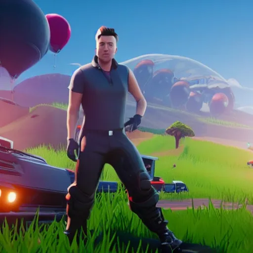 Image similar to screenshot of elon musk in fortnite