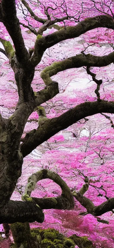 Image similar to “ a portrait photo of tyrannosaurus at a sakura tree, side shot, by shunji dodo, 8 k resolution, high quality ”