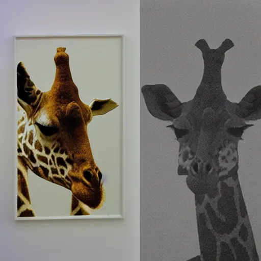 Prompt: A photocopy of a photograph of a painting of a sculpture of a giraffe.