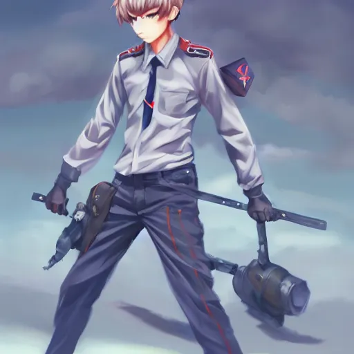 Prompt: anime fully body shot of a school boy dressed in uniform by stanley artgerm lau wlop rossdraws james jean andrei riabovitchev marc _ simonetti and sakimichan tranding on artstation