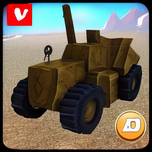 Image similar to armored! battle tractor with weapons!, realistic, detailed