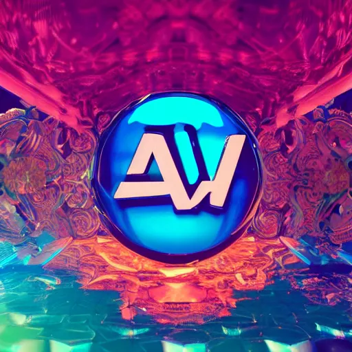 Image similar to a and w vaporwave logo, digital art, cosmic, 3 d high definition, trending on art station, photorealistic, high resolution, 8 k, octane, hyper detailed, insane details, intricate, elite, ornate, elegant trend, highly detailed and intricate, sharp focus, photography, unreal engine