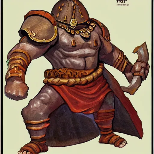 Prompt: indoaryan golem, dungeons and dragons manual illustration