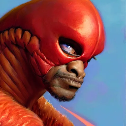 Prompt: Will Smith as Knuckles the Echidna, closeup character art by Donato Giancola, Craig Mullins, digital art, trending on artstation