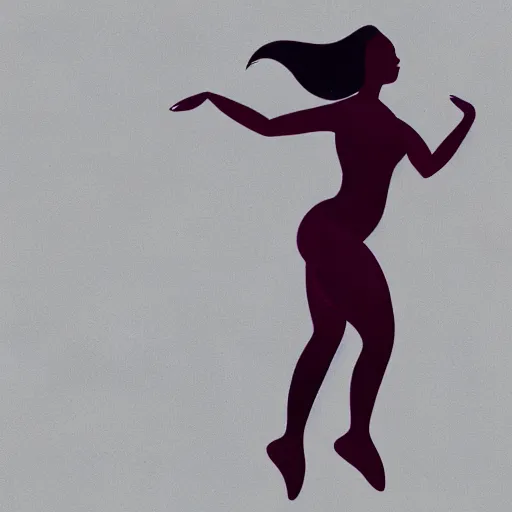 Image similar to a digital illustration of a beautiful woman dancing