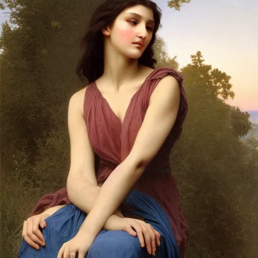 Image similar to painting of bella hadid. art by william adolphe bouguereau. during golden hour. extremely detailed. beautiful. 4 k. award - winning.