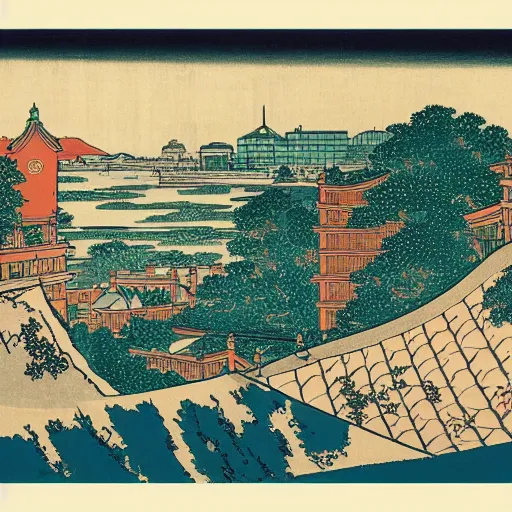 Prompt: montreal by hokusai