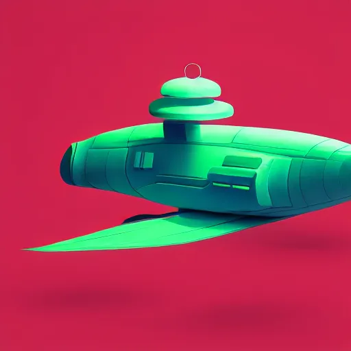 Image similar to ultra minimalist and smooth retro sci-fi toon spaceship, vivid colors, paper art, detailed concept art pastel, 3d quality, octane render