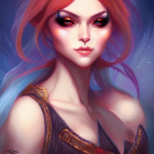 Image similar to fantasy portrait of fox Women, by ross tran