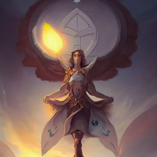 Prompt: Shield of Athena by Peter Mohrbacher