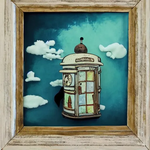 Image similar to dream a shabby chic time machine by vanessa morales, studio ghibli,