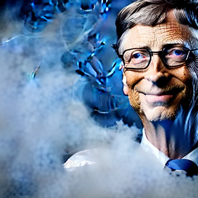 Prompt: bill gates uploading his soul with sharepoint, cinematic lighting, fog mist smoke, photorealistic, studio photography by tomino - sama