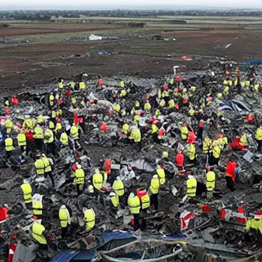 Prompt: air crash investigation, relief as hundreds survive where's wally