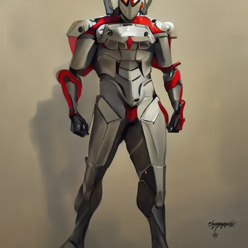 Image similar to greg manchess portrait painting of armored spiderman ultraman grey fox from metal gear cyborg gay japanese - american hybrid as overwatch character, medium shot, asymmetrical, profile picture, organic painting, sunny day, matte painting, bold shapes, hard edges, street art, trending on artstation, by huang guangjian and ail elvgren and sachin teng