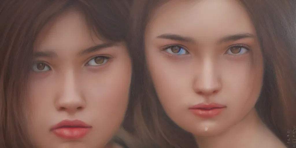 Prompt: a Eurasian girl, cinematic lighting, detailed oil painting, hyperrealistic, 8k