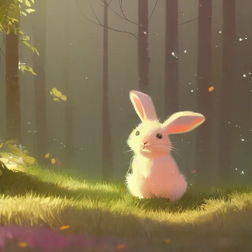 Image similar to cute rabbit by victo ngai and andreas rocha and greg rutkowski trending on artstation unreal engine 8 k hd wallpaperjpeg artifact blur