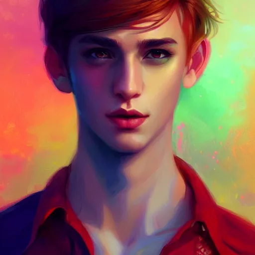 Prompt: colorful and festive captivating prettiest boy ever. rich vivid colors, ambient lighting, dynamic lighting, 4 k, atmospheric lighting, painted, intricate, highly detailed by charlie bowater