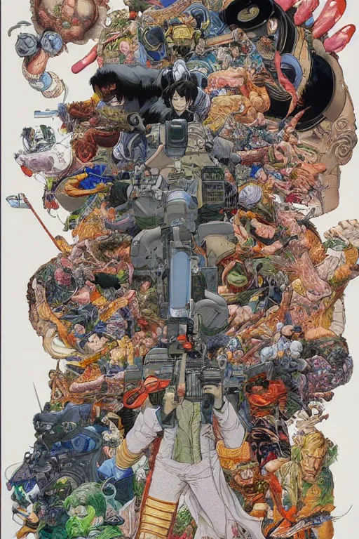 Prompt: beautiful hyperdetailed anime illustration of a poster, by moebius, masamune shirow and katsuhiro otomo