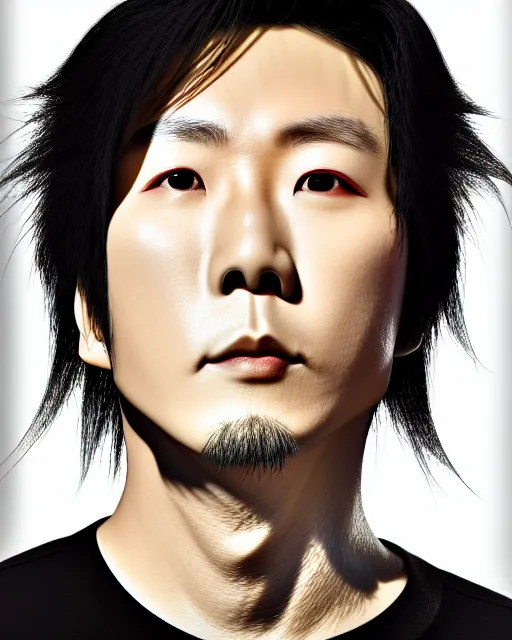 Prompt: a close face - up photography of famous japanese rock singer 尾 崎 豊, highly detailed, 8 k, golden hour