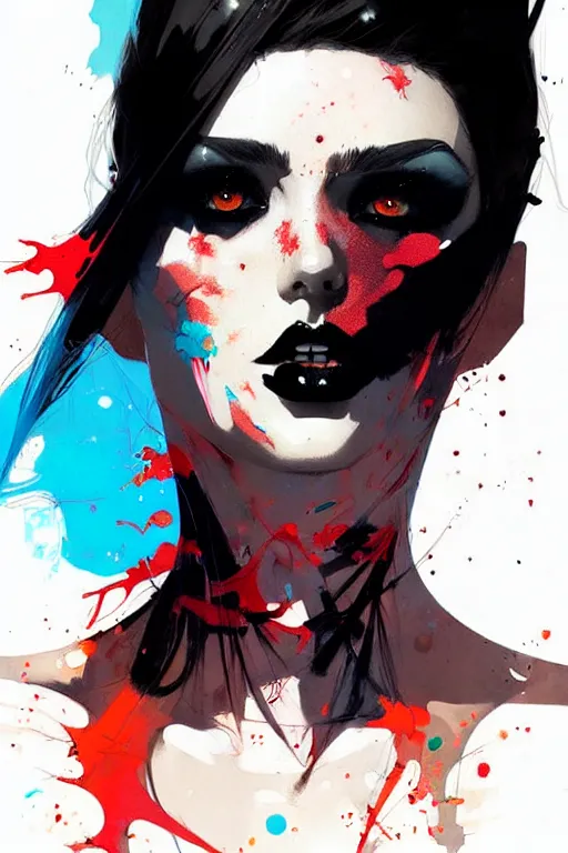 Prompt: a ultradetailed beautiful painting of a stylish goth girl, by conrad roset and greg rutkowski, trending on artstation