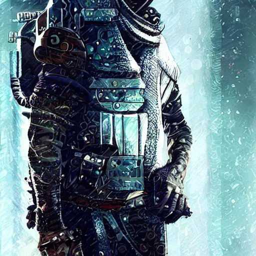 Prompt: hero from game of thrones cyberpunk style, digital art, high quality, detailed
